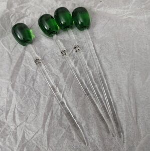 Green Glass Stir Sticks